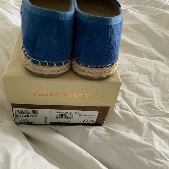 Franco Sarto espadrille suede blue with studs 7.5M - Picture 3 of 10